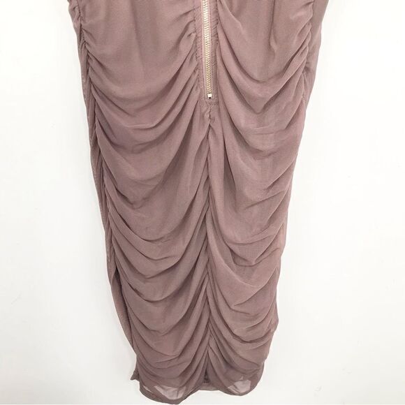 Windsor Taupe Ruched Corset BodyCon Mini Dress NEW - Picture 11 of 16